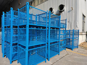 Cages de soute Entrepôt Cargo Transport Électrique Galvanisé Pliable Treillis Métallique Conteneur Logistique Chariot Roulant - Product Image 4