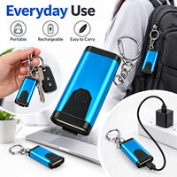 Mini lampe torche COB porte-clés rechargeable USB-C, lampe de travail EDC 4 modes, alarme sonore, IPX4, aluminium, logo personnalisé, vente en gros
