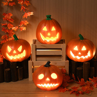 Vente en gros de lampes LED en forme de citrouille d'Halloween de 22 cm, fonctionnant sur piles, réutilisables, décorations lumineuses pour la cour, pour les fêtes en intérieur, les maisons hantées