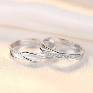 Nuovo anello di <span class=keywords><strong>coppia</strong></span> in <span class=keywords><strong>argento</strong></span> 925 placcato semplice personalità calda, anello di zircone di <span class=keywords><strong>coppia</strong></span>, anello di oggetti di scena in <span class=keywords><strong>argento</strong></span> regolabile - Product Image 2