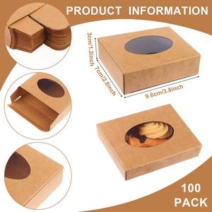 Boîte cadeau en papier personnalisée, emballage en carton kraft recyclé, boîte cadeau pliable avec fenêtre, boîte en papier alimentaire - Product Image 5