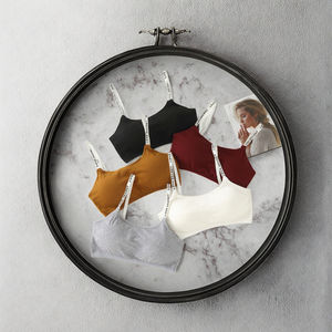 One Piece Seamless Padded Traceless Wire Free Solid Nylon Knitted Anti-Bacterial Strapless Everyday Vest Tank Top Bra for Women - Product Image 3