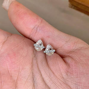 Elegantes pendientes de gota de Zirconia cúbica chapados en cobre en forma de pera para mujer, joyería hipoalergénica de moda, regalo, tachuelas bonitas - Product Image 4