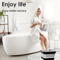 Perfektes Geschenk: Fußbad mit Fußmassage und Vibrationsfunktion, Faltbar, Heizfunktion, Zeitsteuerung, Steckerbetrieben