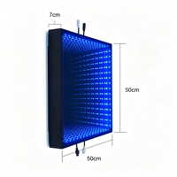 Piste de danse LED 3D à effet miroir infini, portable, RGB, en verre trempé, éclairée, filaire, piste de danse LED 3D à effet miroir portable