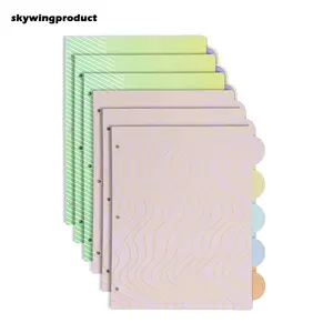 Skywingproduct fabrik großhandel Manila Papier 1/5 cut Bindemittel Teiler mit Einsetzbar Farbige Kunststoff Tabs