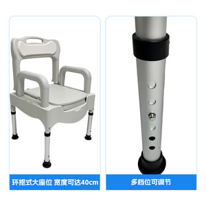 Portable Toilet <b>Chair</b> For Elderly And Disabled With Non Slip Foot <b>Pads</b> And Armrests Modern Design C00701 - Product Image 2