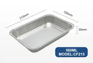 560ml toptan alüminyum folyo tepsi tek kullanımlık paket alüminyum folyo yiyecek kabı