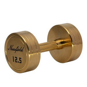 Mancuernas Redondas Portátiles de Titanio Dorado de 20 kg con Logotipo Grabado para Gimnasio en Casa - Product Image 5