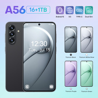 Oferta: Smartphone A56 de 7.3 Pulgadas, 16GB+1TB, 5G, Cámara de 108MP, Android 15, Doble SIM, Desbloqueo Facial, con Accesorios de Regalo