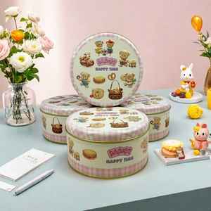 علبة معدنية مستديرة بالجملة لتخزين الطعام بتصميم مطفي لعيد الميلاد، مناسبة لحفظ البيتزا - Product Image 5