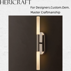 Factory Contemporary Chrome Vertical Double Tube Linear LED Wall <b>Sconce</b> Hardwired - Product Image 1