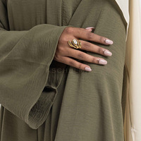Abaya musulmane en tissu crêpe léger personnalisé Aschulman pour femmes, vêtements islamiques, couleur unie, longueur entière, élégante, modeste