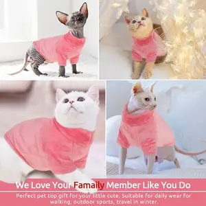 Sphynx Cat Dress Pet Clothes For Puppy Cats Pet Warm And Jumpsuit Apparel For Cold Weather Pink XL