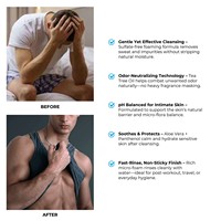 Nettoyant intime pour homme à l'huile d'arbre à thé, pH équilibré, pour zones intimes masculines, contrôle des odeurs, marque privée