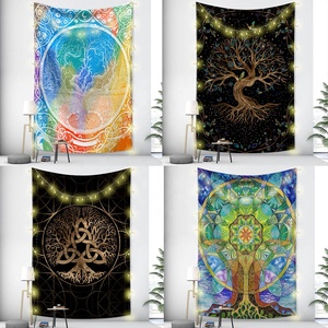 Premium Ambiance Arbre Vie Série Décoration de La Maison Chambre Esthétique Affiche Couverture Tapisseries Médiation Yoga Pique-Nique Tapis - Product Image 4