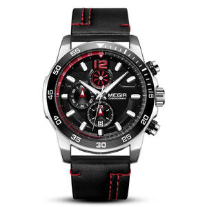 Nuevo reloj para hombre, reloj de cuarzo cronógrafo de cuero genuino, reloj deportivo resistente al agua - Product Image 2