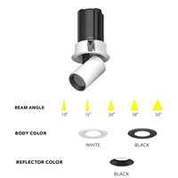 Projecteur LED d'exposition Dali 0-10V intelligent, downlight COB LED orientable, faisceau spot zoomable 3-en-1, éclairage à tête mobile
