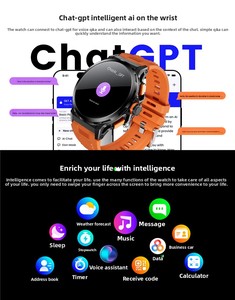 Montre connectée avec assistant vocal intelligent IA, écran AMOLED de 1,65 pouce, boîtier en alliage, répond aux appels, SOS, moniteur de santé multifonction - Product Image 3
