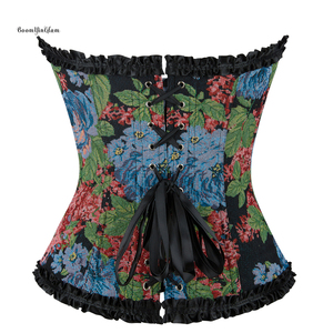 Corsetto Vittoriano Floreale Gotico da Donna con Controllo Effetto Snellente, Abito Rinascimentale Plus Size, Top Senza Spalline - Product Image 2