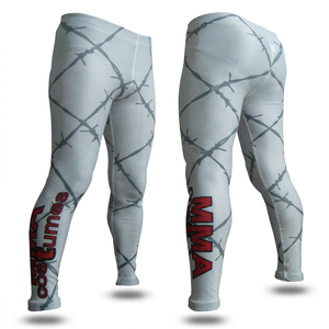Custom Logo MMA Grappling Spats <b>Tights</b> No Gi Sublimated Compression Pant Solid Pattern Yoga Trouser Anti-Bacterial Quick Dry - Product Image 1