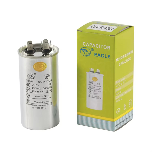 High Quality CBB65 AC Capacitor 450V 50/60Hz for Air Conditioner Compressor Motor Run Long Lifespan High Performance Capacitor
