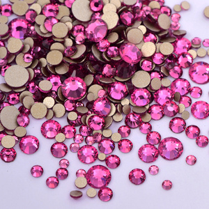 Oleeya Venta al por mayor 100 Gross Mix Size Glass Gold FlatBack Rhinestones Crystal y Crystal AB Nail Rhinestones para Decoración - Product Image 5
