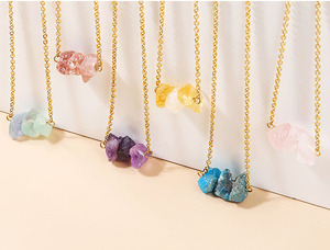 <span class=keywords><strong>Collana</strong></span> con <span class=keywords><strong>Ciondolo</strong></span> in Pietra Grezza Naturale Zooying: Ametista, <span class=keywords><strong>Acquamarina</strong></span>, Citrino, Quarzo Rosa, Fluorite - Pietra Curativa Grezza - Product Image 3