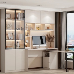 Hiện đại đơn giản tất cả-trong-một thiết kế tùy chỉnh góc tủ sách gỗ rắn và bàn tùy chỉnh góc tất cả-trong-một đơn vị - Product Image 5