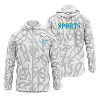 Chaqueta Deportiva Impermeable con Capucha y Manga Larga, Personalizada con Impresión por Transferencia de Calor, para Fútbol, Running, Transpirable y Resistente al Viento