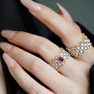 Phong Cách Ý 18K Vàng Vàng Tự Nhiên Pigeon Blood <span class=keywords><strong>Ruby</strong></span> & Kim Cương Tự Nhiên Nhẫn-Cao cấp Thủ Công Hình Bầu Dục Hình Ladies 'Đồ Trang Sức - Product Image 4