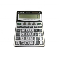 Calculatrice en plastique à logo personnalisable à 16 chiffres alimentée par énergie solaire avec double alimentation pour le bureau et l'école CT-9916D