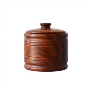 Natural Wooden Classic <b>Storage</b> <b>Jar</b> with Lid 250mL Capacity Eco-Friendly Durable <b>Kitchen</b> <b>Storage</b> Container <b>for</b> Spice Home Use - Product Image 2