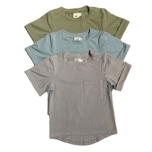T-shirt d'été en coton pour bébés et jeunes garçons, à manches courtes pliées, vêtements décontractés pour enfants, jersey - Product Image 2