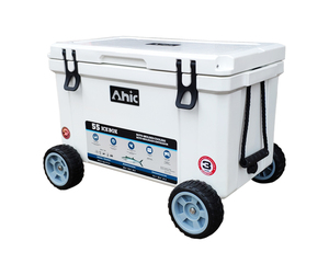 Glacière Grand Format en Plastique 55 L, Personnalisable, pour Canettes <span class=keywords><strong>de</strong></span> <span class=keywords><strong>Bière</strong></span> et Aliments Isolés, Coffre à Glace avec Roues pour Pêche en Extérieur - Product Image 1