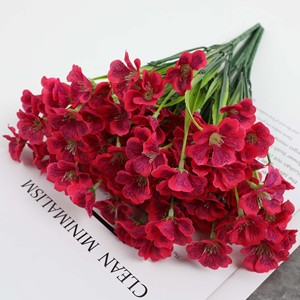 Piante acquatiche primavera erba viola a cinque teste piccola margherita finta di seta fiori artificiali di plastica per la decorazione di nozze a casa - Product Image 4