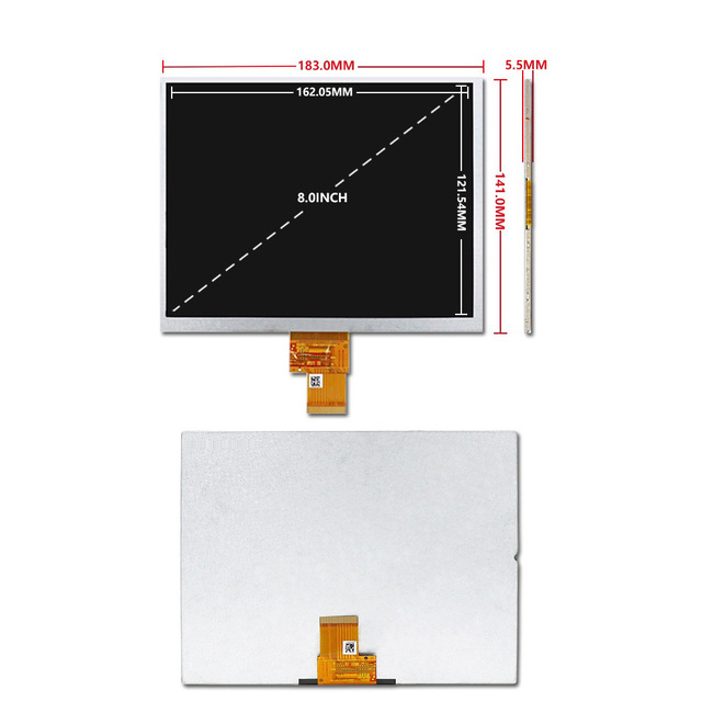 8" TFT Glass IPS 1000nits 4:3 Outdoor Car Wash/Charging Pile HDTV LCD Module Kit 1024X768 White LED Backlight 6ms TXDISPLAY