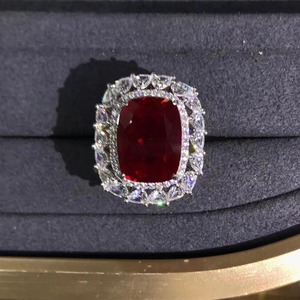 Sang Trọng Của <span class=keywords><strong>Ruby</strong></span> Pha Lê Màu Đỏ Engagement Ring Cubic Zirconia Đề Nghị 925 Bạc Mạ Nhẫn Cưới Cho Phụ Nữ - Product Image 6