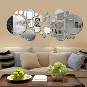 Custom High Definition Quality 0.6 / 0.7MM Acrylic Sheet Gold Acrylic Mirror Wall Stickers For Home Decor