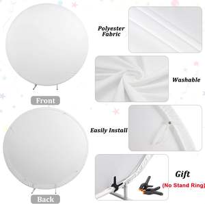 Toile de fond ronde thème <span class=keywords><strong>Gatsby</strong></span> Années 20 Roaring Vintage Or Fond noir Décoration de fête Élastique Spandex en stock - Product Image 5