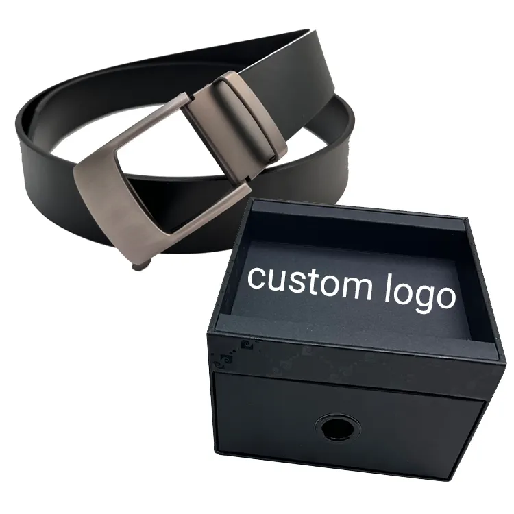 Boyfriend Father's Day Gift Buckle Men Custom Luxury Genuine Leather Belts With Gift Box