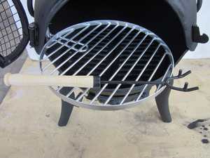 バーベキューグリルパティオ付き大型固体鋳鉄屋外チミネア使用チャコールヒーター薪焼きガーデンチメネア - Product Image 2