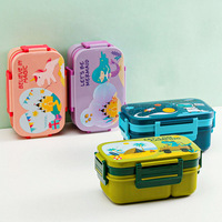 Ensemble boîte à lunch et gourde double couche mignons et très vendus - 1800 ml + 500 ml, sans BPA, réutilisables, portables pour étudiants et adultes