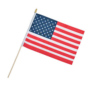 علم محمول صغير للتلويح باليد مع عمود بلاستيكي أو خشبي، تصميم أعلام مخصص من مصدر واحد - Product Image 1
