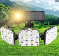 Lampe murale solaire extérieure à détection de mouvement, panneau solaire séparé, angle réglable, étanche, lampe de sécurité LED pour la maison et le jardin