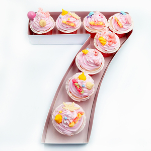 Tablero de charcutería resistente Mache de papel de 15 pulgadas, bandeja de números de cartón rellenable, caja para cupcakes - Product Image 5