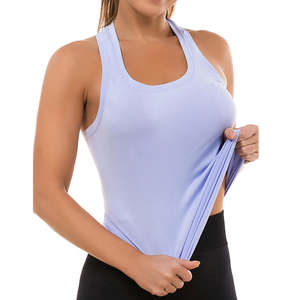 Tank Top otot tanpa lengan dasar mulus wanita olahraga sejuk dan Yoga atletik baju harian lari desain Racerback - Product Image 1