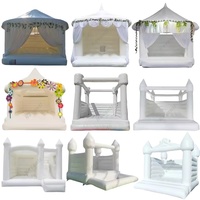 Maison de rebond gonflable en PVC commerciale pour l'extérieur, château gonflable pour enfants, maison de videur blanche, combo de saut pour adultes avec toboggan aquatique
