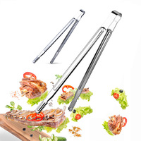 Pince de cuisine en acier inoxydable de 9,8 pouces pour buffet, plats chauds, anti-brûlure, barbecue, pain, steak, pâtes
