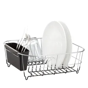 Kitchen Black Coating Geschirr trockner Cup Holder Dish Corner Rack